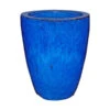 Keramik-Topf Delphi, Rund, Blau Glasiert -Geschäft Für Pflanzensamenbedarf 3312428 BildFS 001 DehnerKeramikTopfKerTopfBlau25CmEinzel