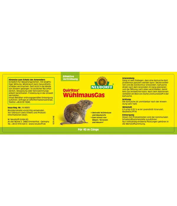 Neudorff Quiritox® Wühlmaus Gas, 2 Kartuschen 4 Neudorff Quiritox® Wühlmaus Gas, 2 Kartuschen – Bild 2
