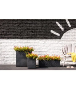 Dehner Kunststoff-Blumenkübel Palermo, Anthrazit -Geschäft Für Pflanzensamenbedarf 3728110 3728151 3940756 WE MO 007 KunststoffBlumenkuebelKubusanthrazitBlumentopf