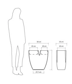 Farmet Kunststoff-Blumentopf Bilobo, Ca. B50/H50/T25 Cm -Geschäft Für Pflanzensamenbedarf 4186359 WE DE 004 BILOBO50X25X50cmhochWEISS