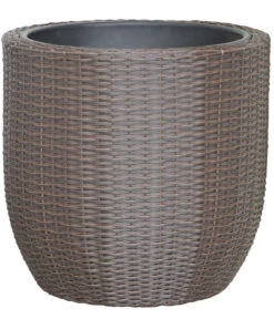 Dehner Polyrattan-Topf Alicante, Rund, Braun