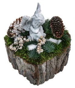 Grabgesteck Elias, Herzförmig, Weiß, Ca. B20/H20/T20 Cm