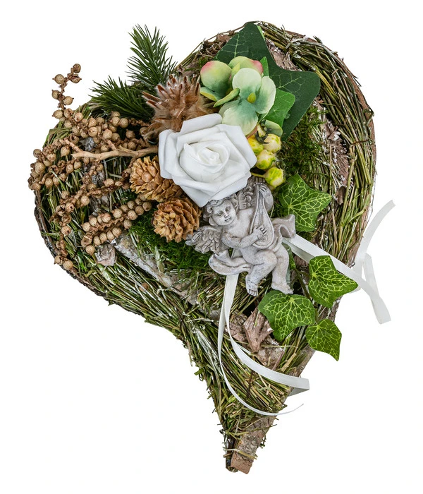 Grabgesteck Perth, Herzförmig, Ca. B23/H14/T30 Cm 3 Grabgesteck Perth, Herzförmig, Ca. B23/H14/T30 Cm