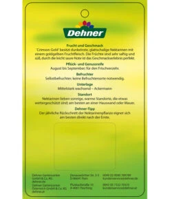 Nektarine 'Crimson Gold' -Geschäft Für Pflanzensamenbedarf 7626005 NektarineCrimsonGold Etikett 2